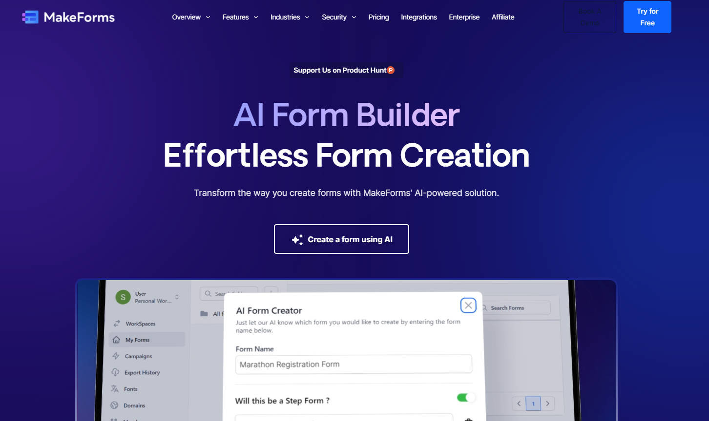 
              AI Form Builder By MakeForms            
