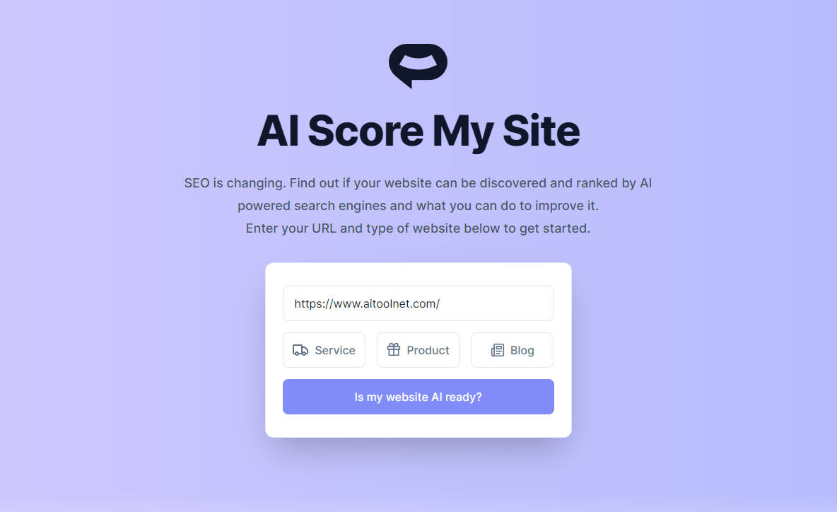 
              AI Score My Site            
