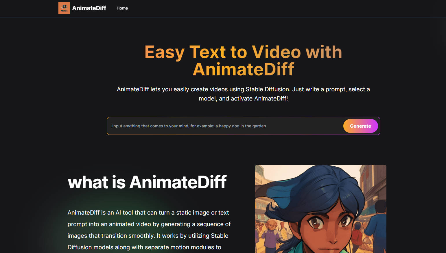 Outil IA: Animatediff Web Online