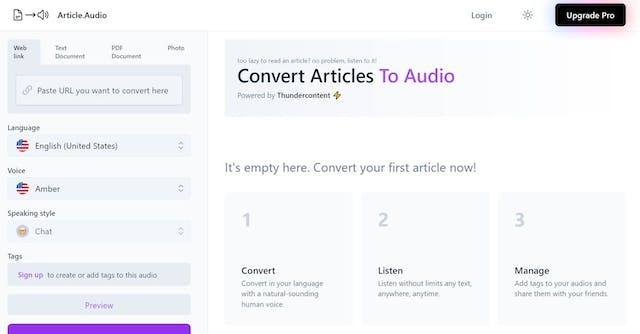 Outil IA: Article.Audio