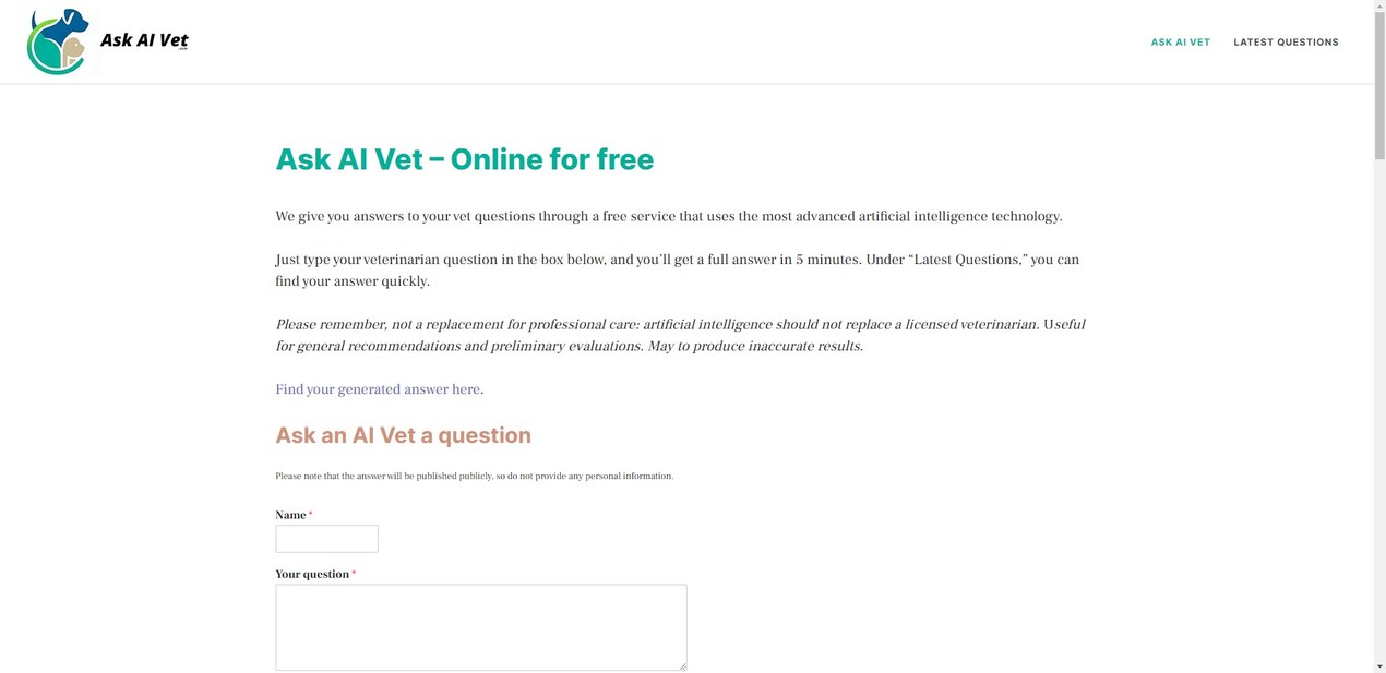 Outil IA: Ask AI Vet