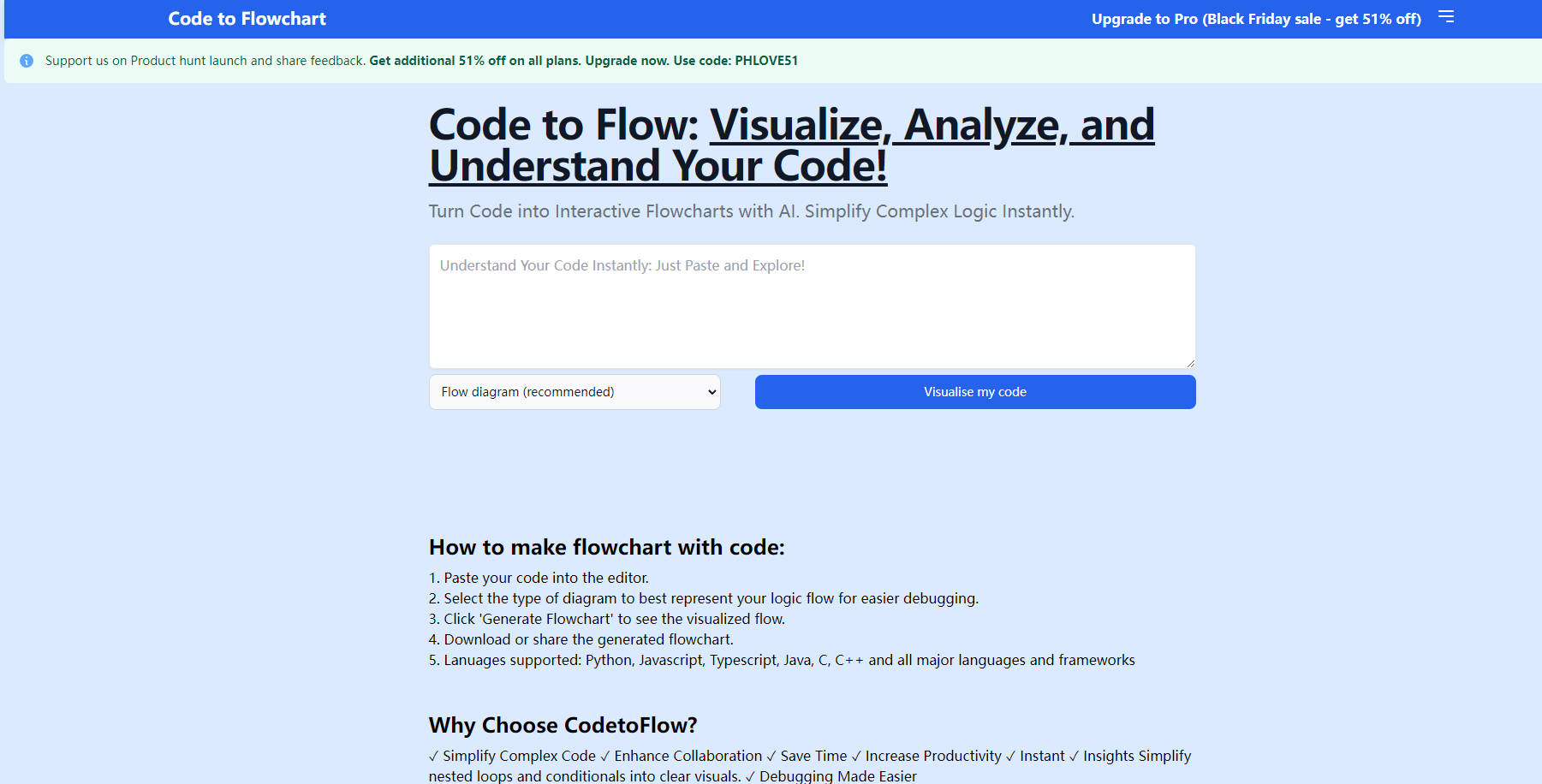 
Code to Flowchart
