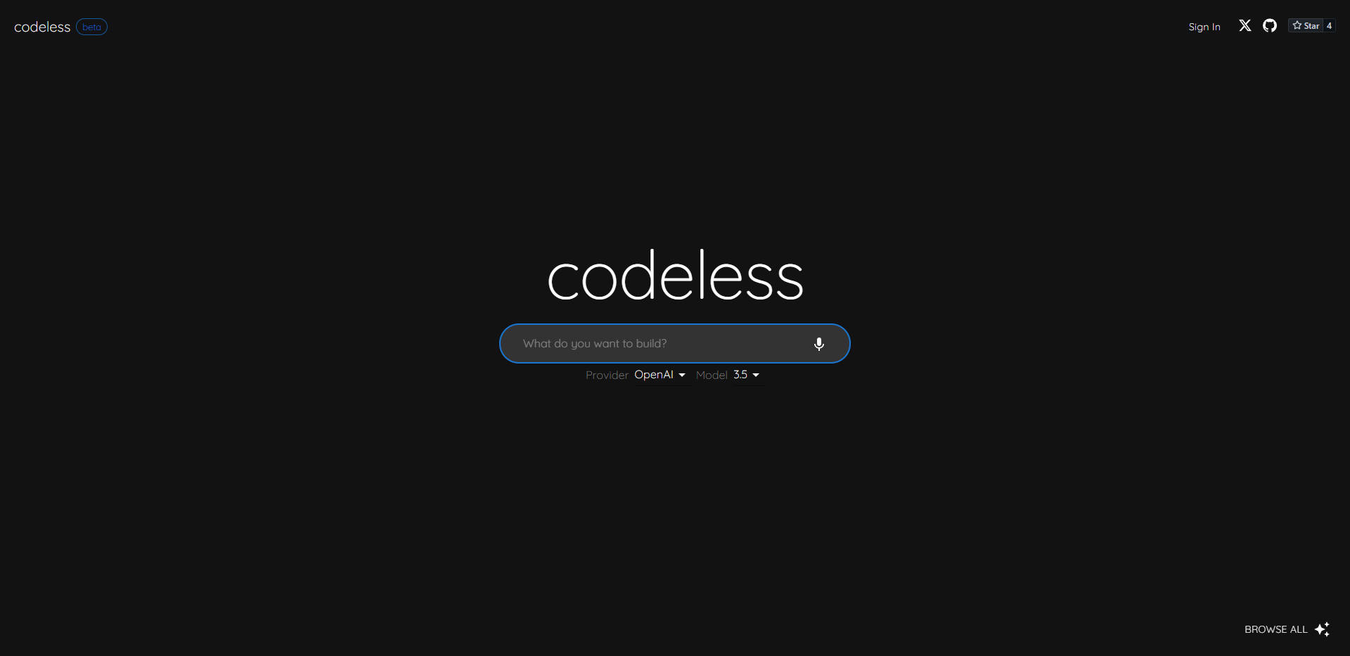 
              CodelessAI            
