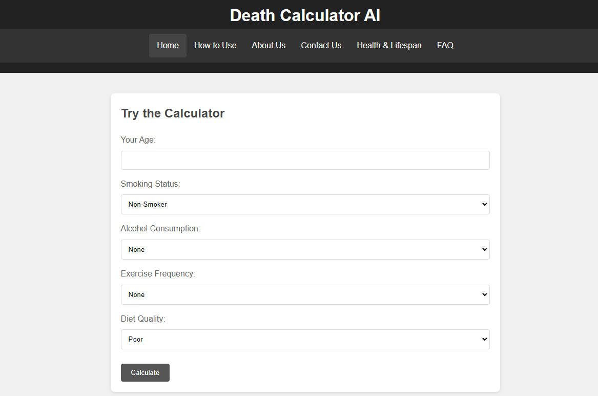 
              Death Calculator AI            
