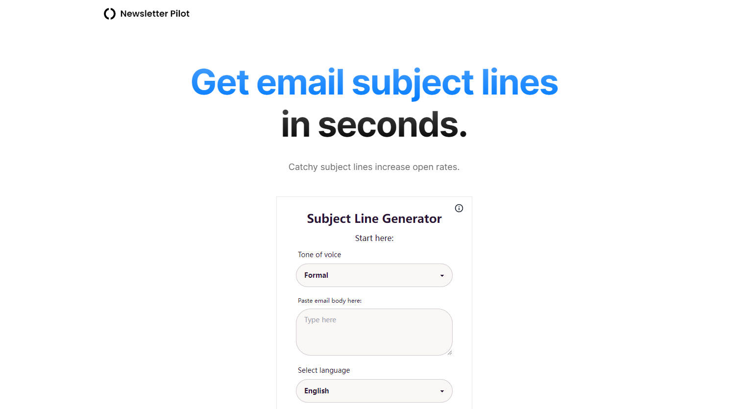 
              Email Subject Line Generator            
