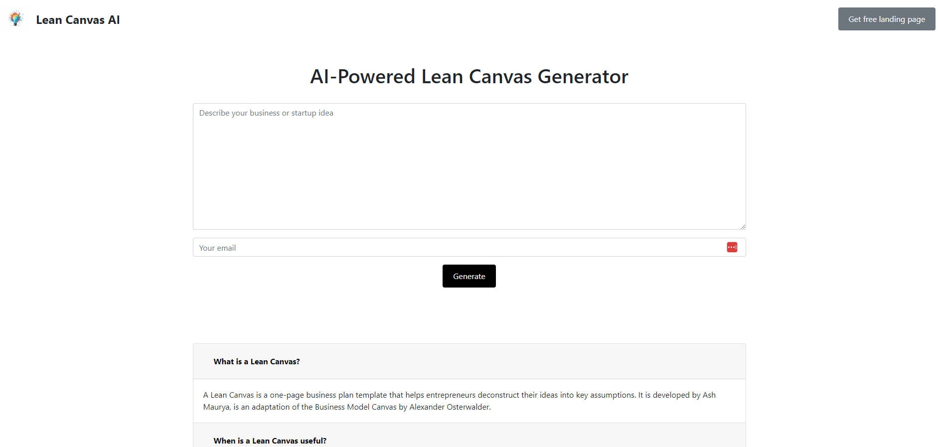 
Lean Canvas AI
