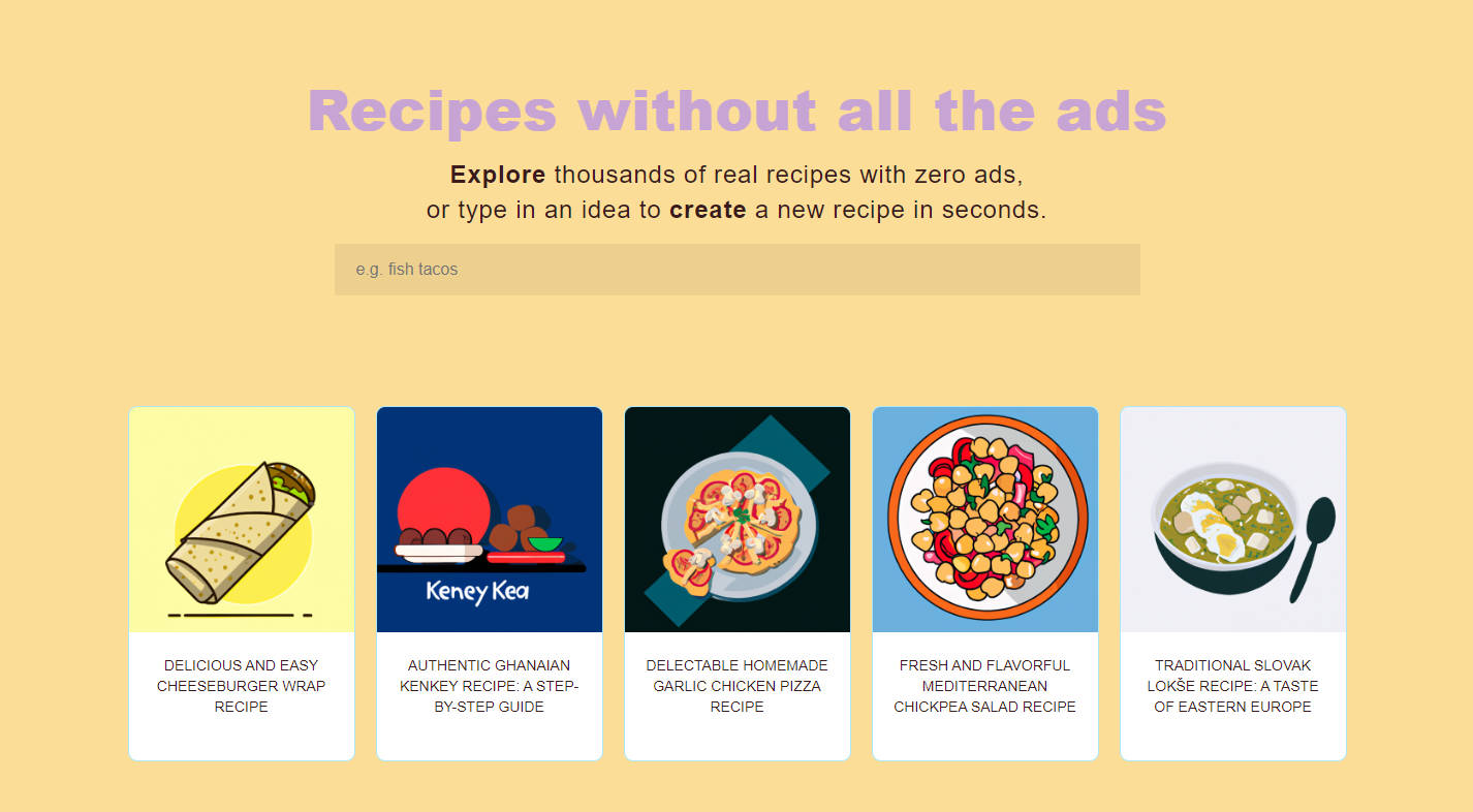 Outil IA: Robot Recipes