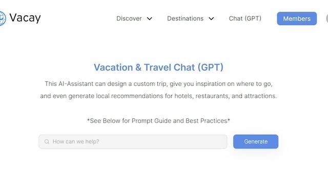 Vacation & Travel Chat