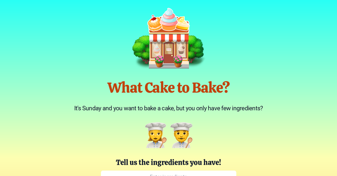 Outil IA: What Cake to Bake?