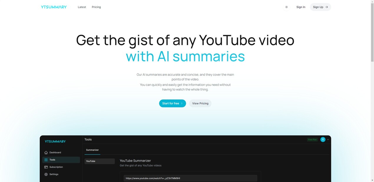 Outil IA: YTSummary