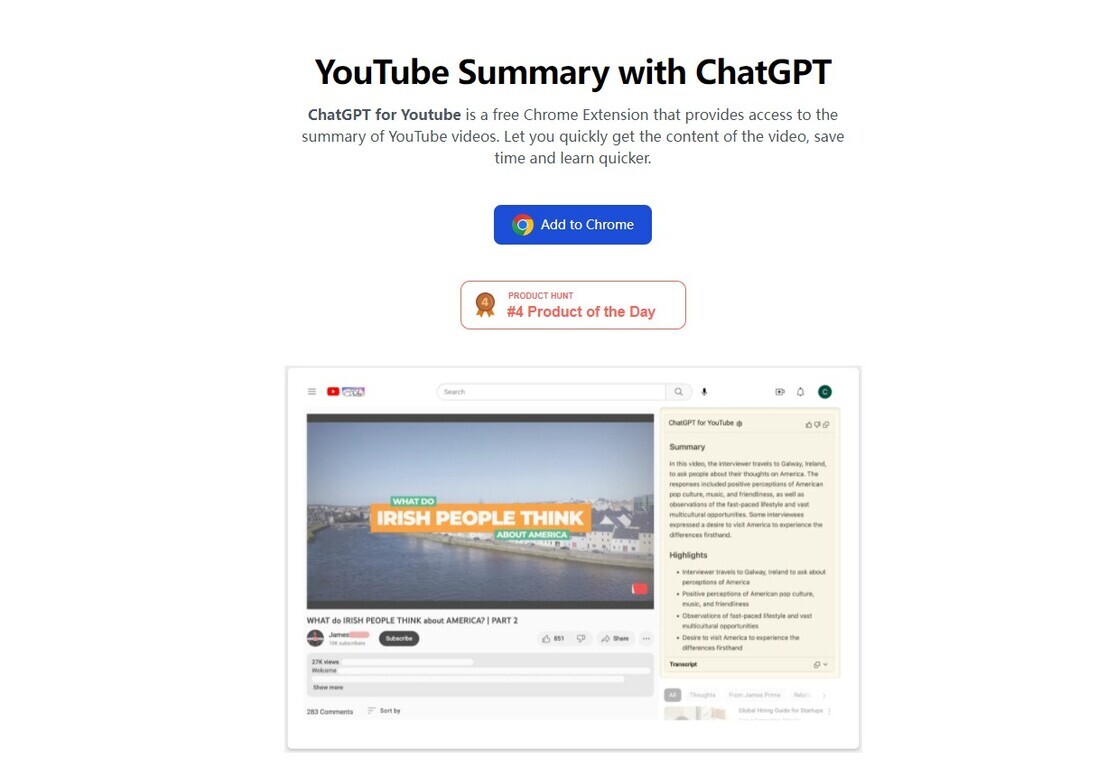 
              YouTube Summary with ChatGPT            
