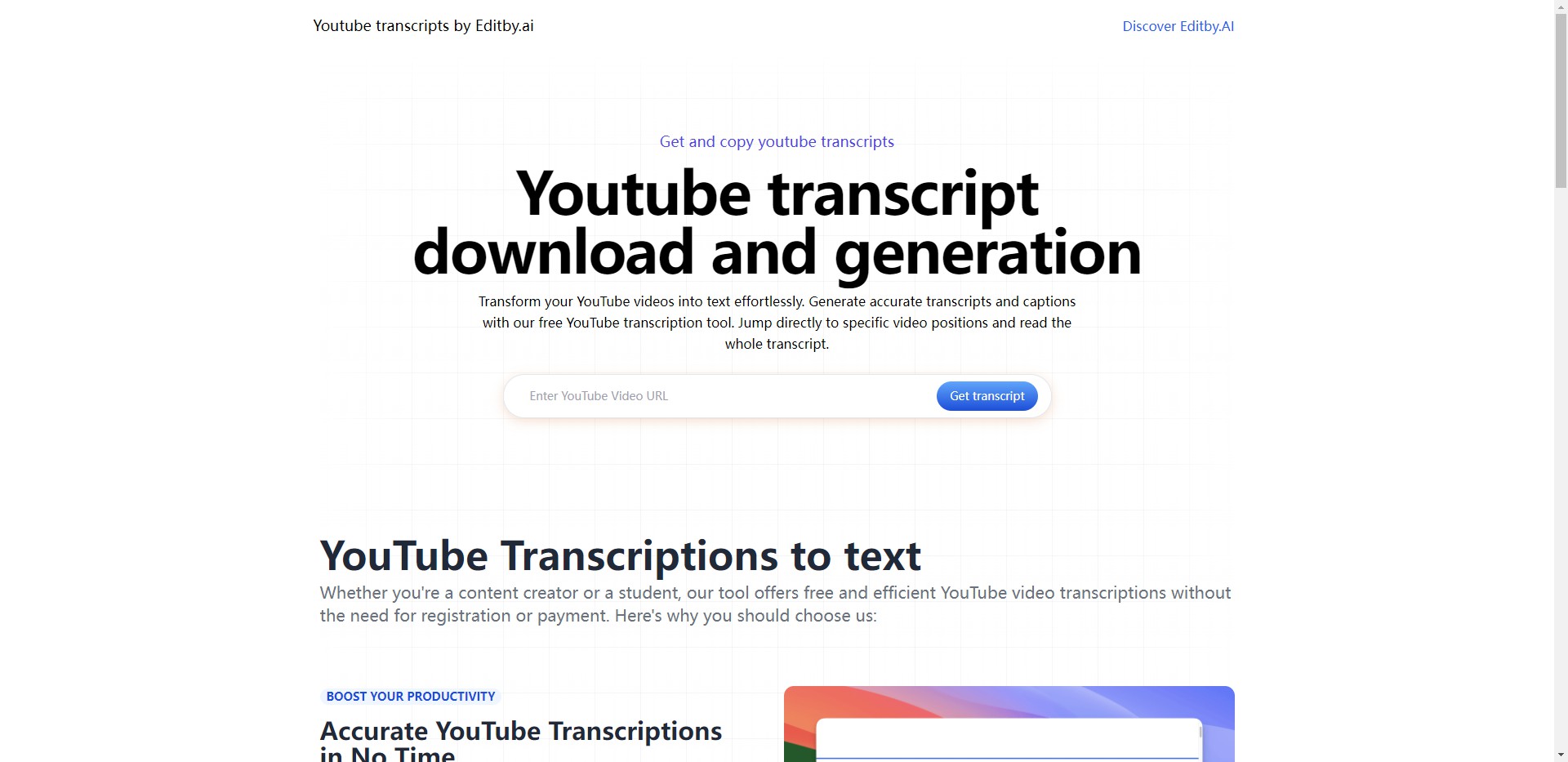 
YouTube transcripts by Editby.ai
