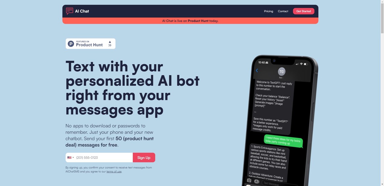 Outil IA: AI Chat SMS