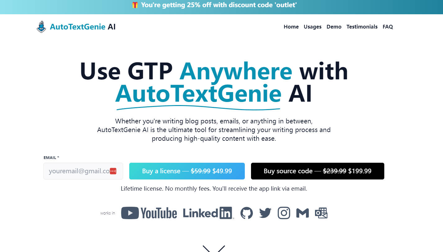 
              AutoTextGenie AI            
