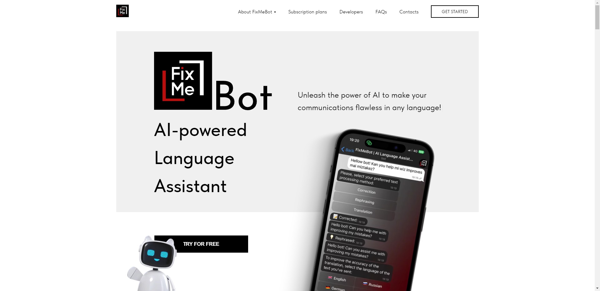 Outil IA: FixMeBot