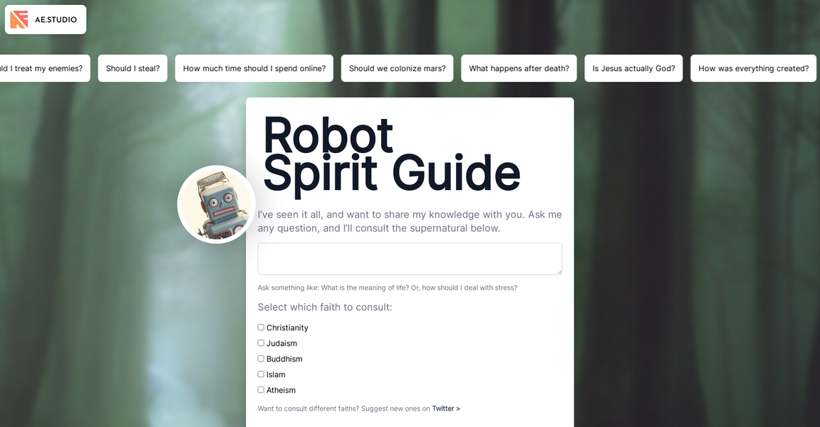 Outil IA: Robot Spirit Guide