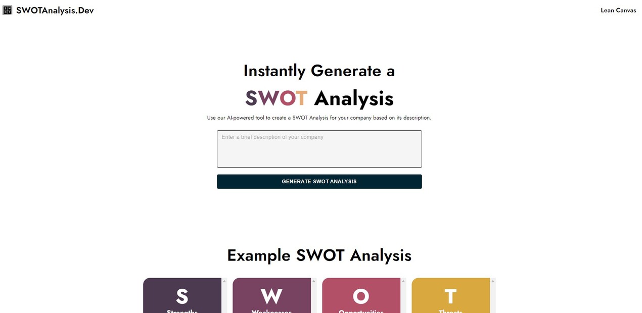 
SWOT Analysis
