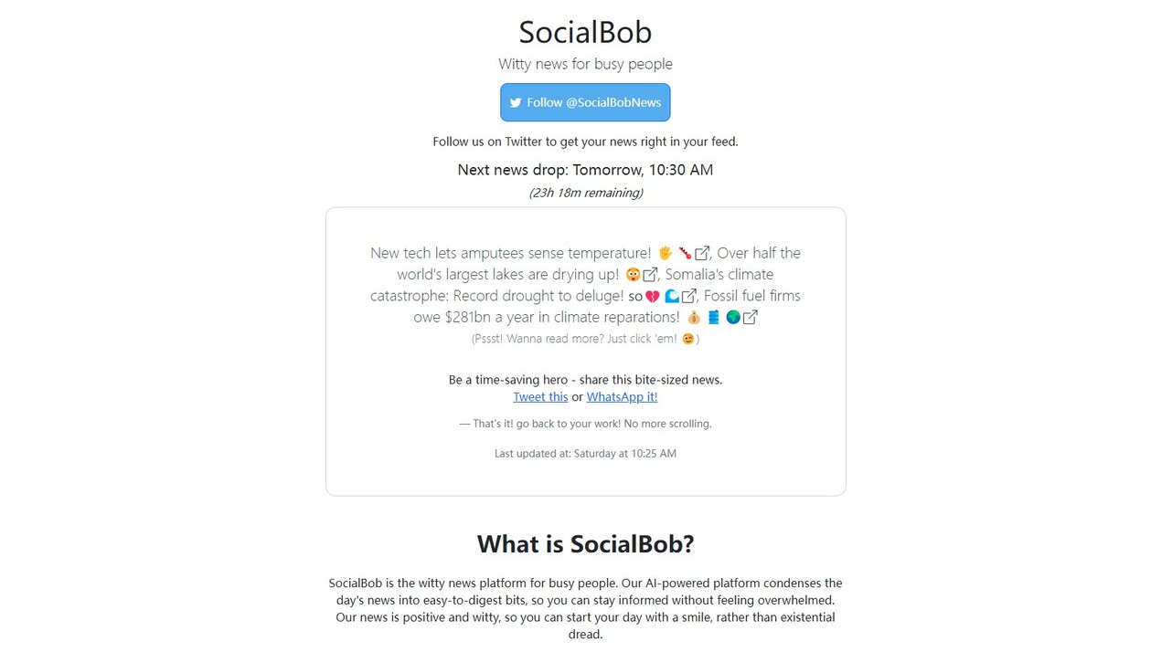 Outil IA: SocialBob News