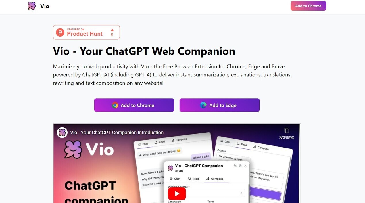 
Vio - ChatGPT Web Companion
