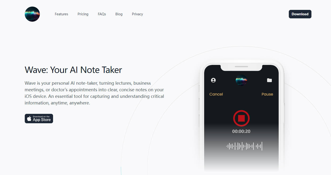 Outil IA: Wave: Your AI Note Taker