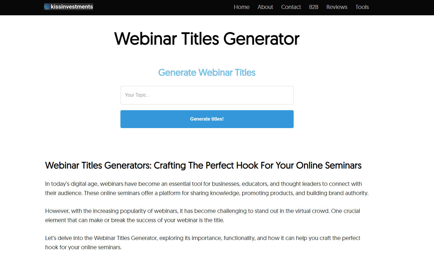 
              Webinar Titles Generator            
