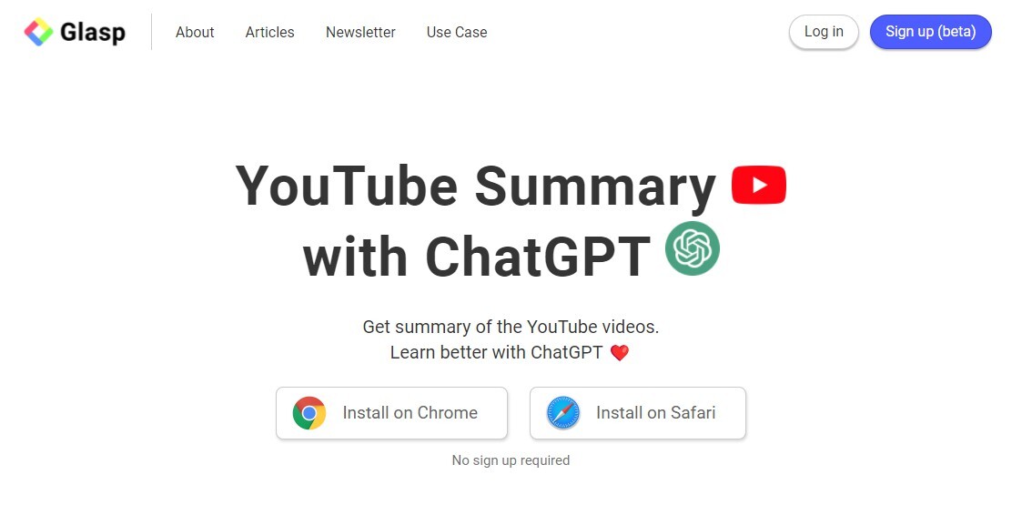 Outil IA: YouTube Summarizer with ChatGPT