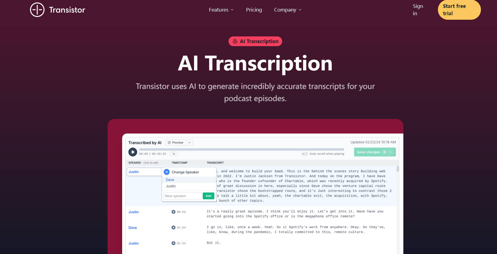 
AI Podcast Transcription
