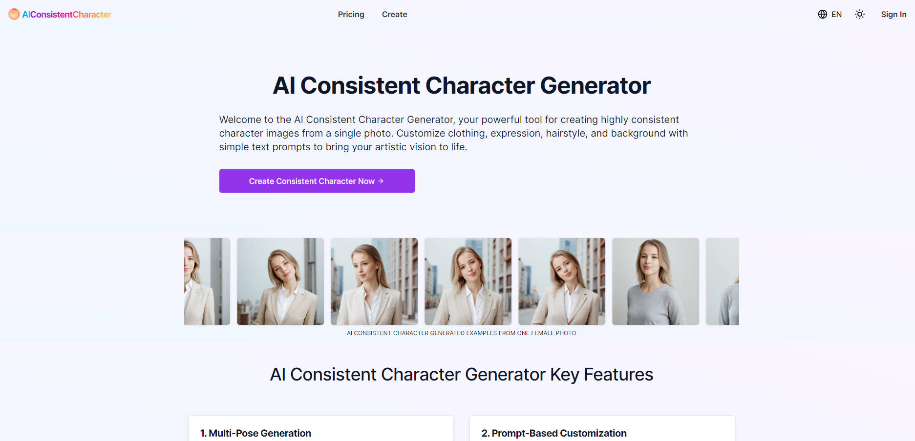 
AI Consistent Character Generator 
