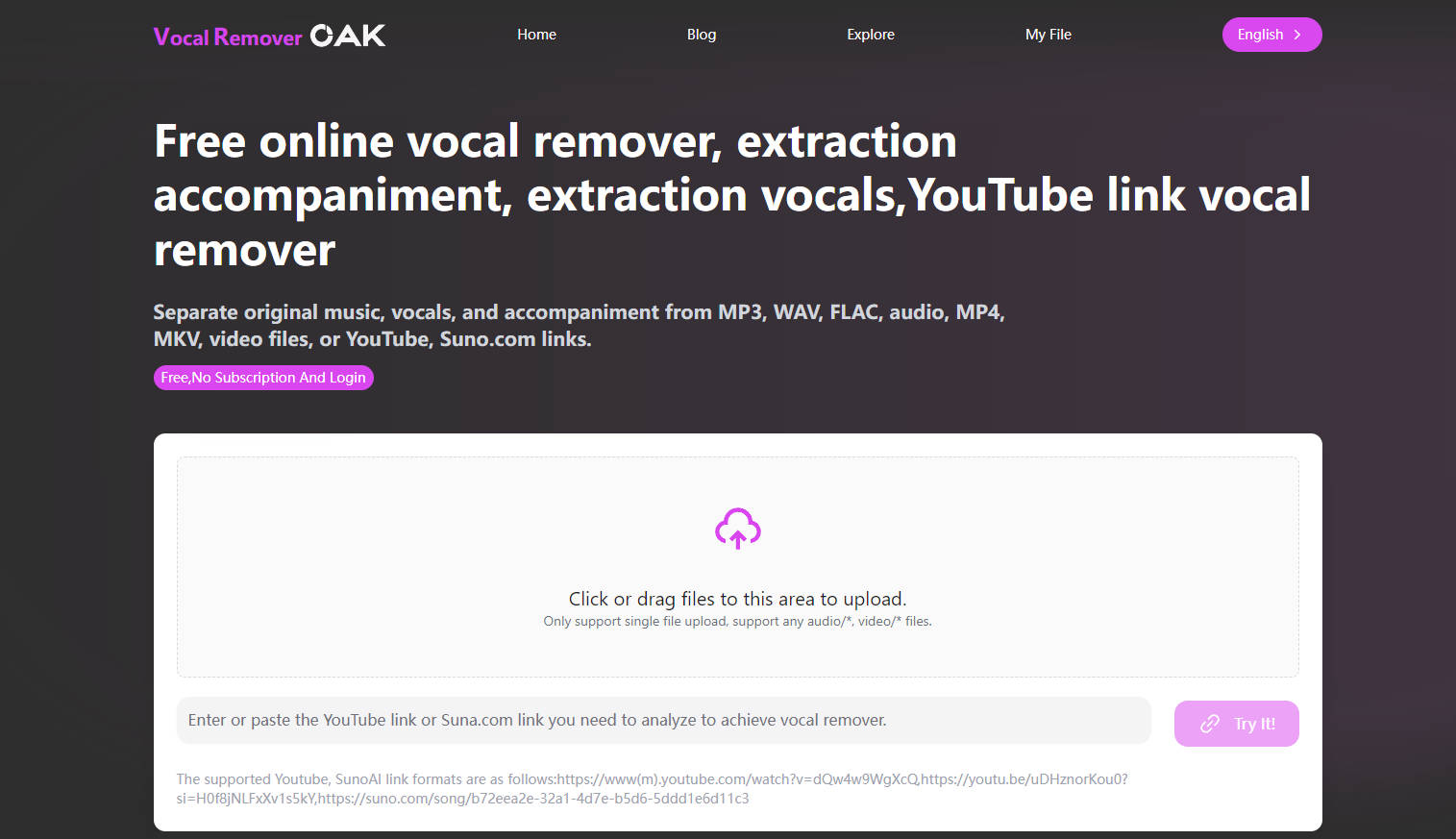 
Vocal Remover Oak
