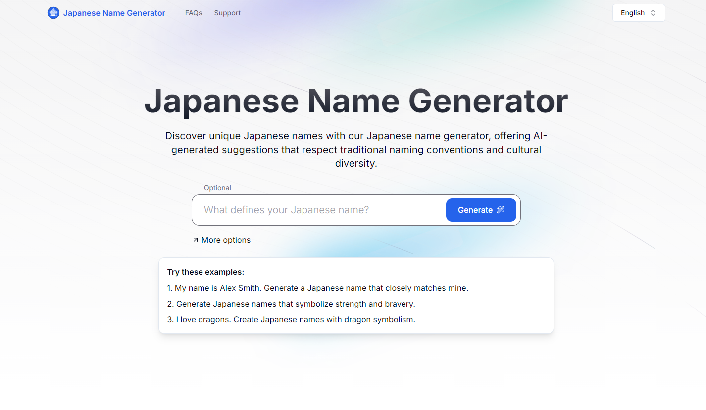 
Japanese Name Generator
