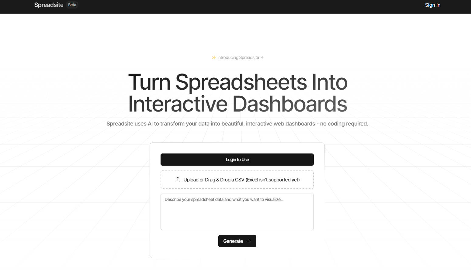 
Spreadsite 
