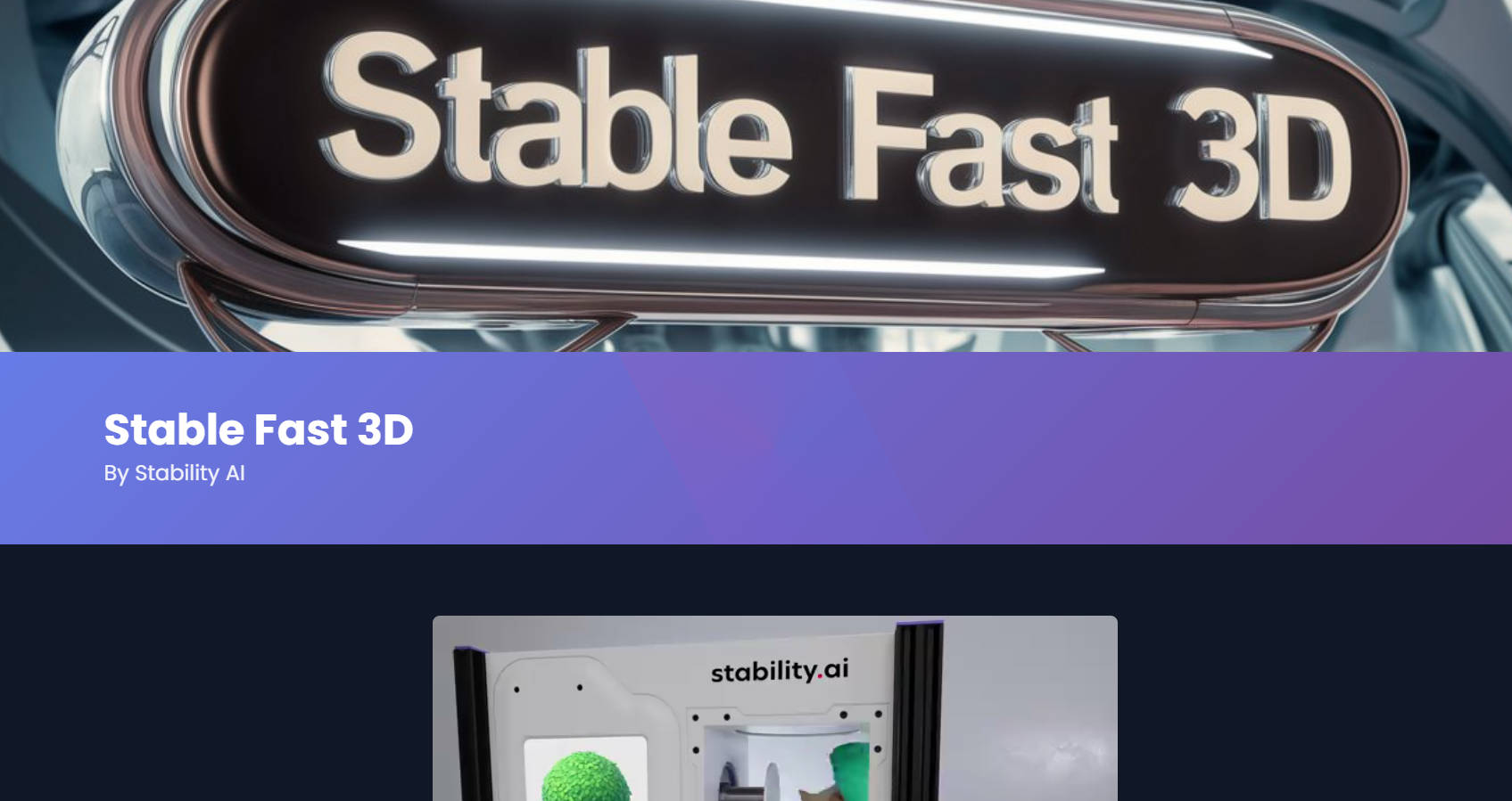 Outil IA: Stable Fast 3D